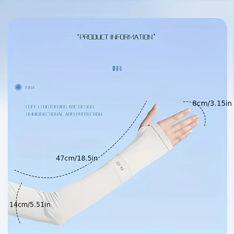 1 Pair of Summer Ultra-thin Breathable Sunscreen Ice Sleeves, Outdoor Cycling, Fishing, Driving, Sweat Absorbing Arm Sleeves Oasis Select