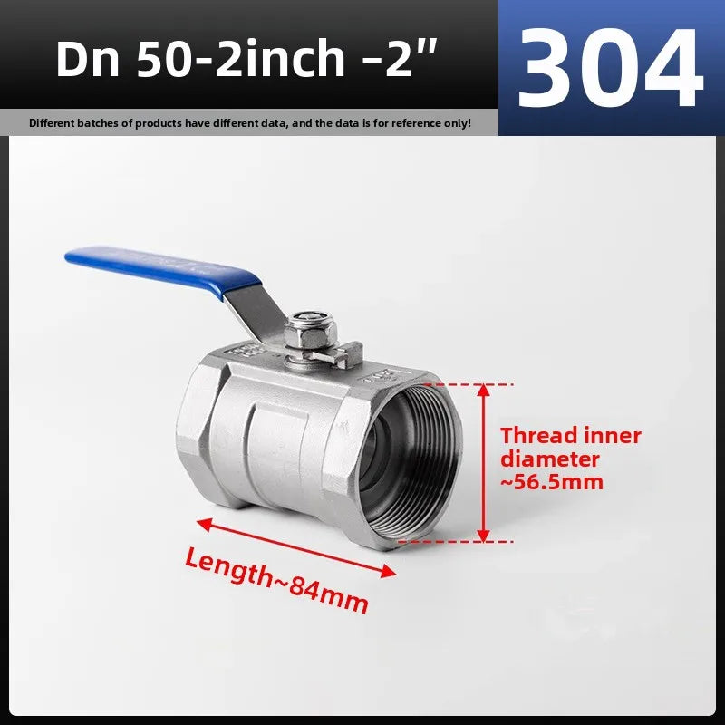 1pc DN15 DN20 SS 304 Stainless Steel Ball Valve 1/2" 3/4" Female BSP Valve with Vinyl Handle Thread Valves Oasis Select DN 50