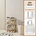 Multifunctional shoe rack doorway dormitory rental room storage shoe cabinet household bedroom large capacity multi-layer Oasis Select Transparent White-4