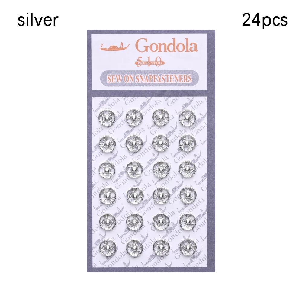 10/24pcs Cute Girl Gift Invisible Snap Craft Metal Buckles DIY Clothes Mini Buttons Clothing Sewing Buckle Oasis Select Silver 10pcs