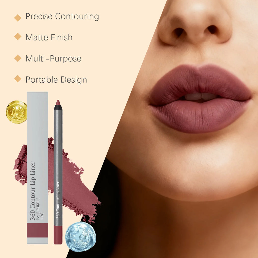 10-Colors Lip Liner Waterproof Lip Liner Pencil Long Lasting Defines Lip Contour Natural Fuller Plumper Lip Contour Makeup Oasis Select