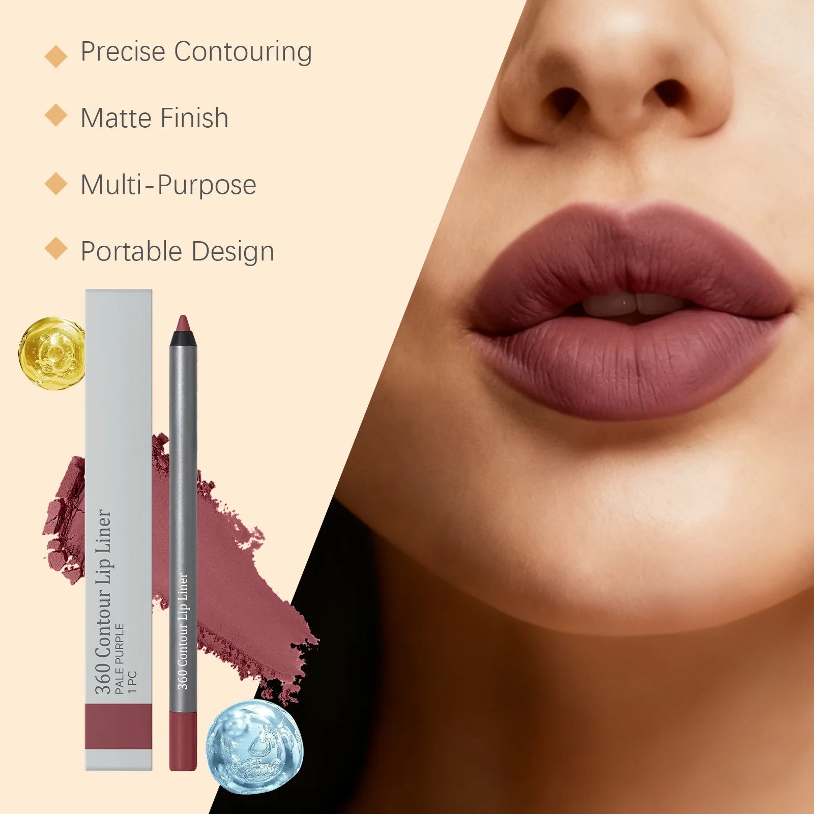 10-Colors Lip Liner Waterproof Lip Liner Pencil Long Lasting Defines Lip Contour Natural Fuller Plumper Lip Contour Makeup Oasis Select