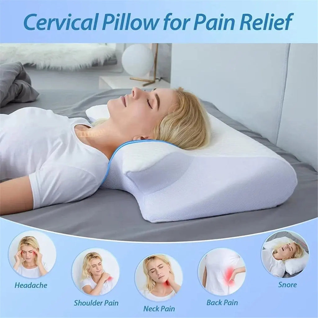 2026-WISH Sleep For Neck Pain Relief Stomach Support Pillow Memory Foam For Neck Pillow Contoured Sleep Memory Pillow Butterfly Oasis Select