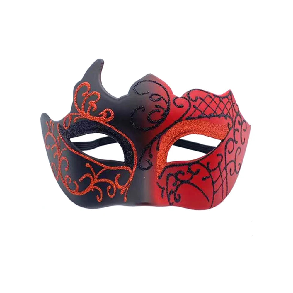 Glitter Half Face Masquerade Mask Woman Men Venice Mask Halloween Costume Accessories For Cosplay Party Oasis Select Black red