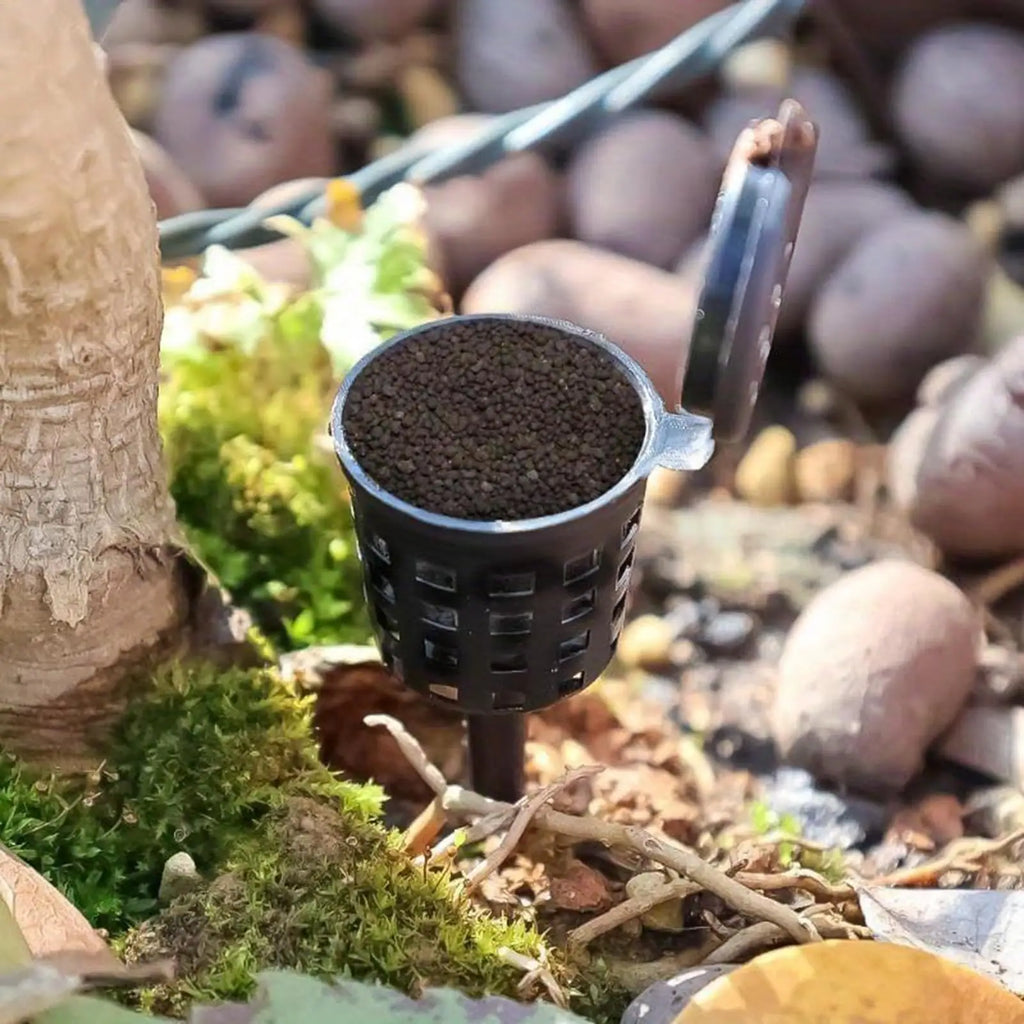 10Pcs Bonsai Fertilizer Box Mini Automatic Planting Basket Slow Release Fertilization Container Cover Portable Nursery Pot Oasis Select