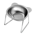 304 Stainless Steel Raised Cat Bowl | 15° Tilted Elevated Design