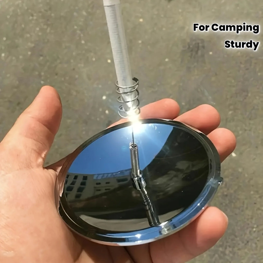 Compact Solar Flame Igniter - Sturdy Iron Structure, Ideal for Camping and Survival. Resin Design for Stable Ignition Oasis Select