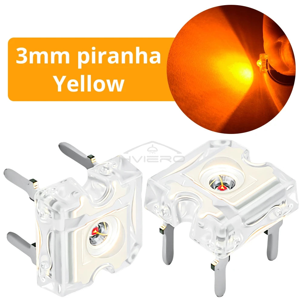 3mm Piranha Super Flux LED Diodes 100–1000pcs | Multi-Color