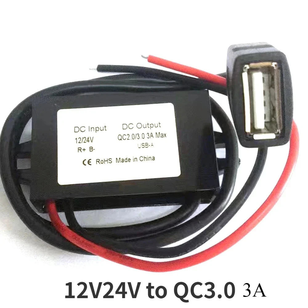 12V24V to 5V 3A 5A Micro Mini USB Step Down Voltage Power Supply Output Adapter Heat Auto Protection DC DC Car Power Converter Oasis Select QC 3.0 Female USB 12V24V 5V|China Mainland