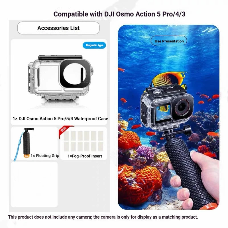 Magnetic Waterproof Diving Case for DJI Action 5 Pro/4/3