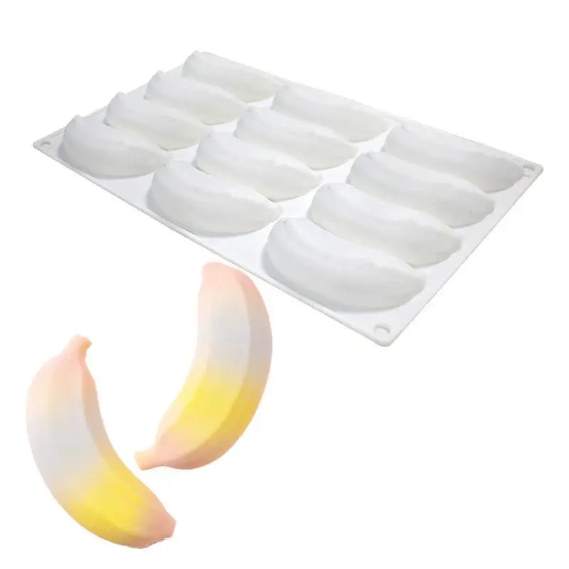 6/12 DIY Cavity Banana Mousse Cake Silicone Mold Chocolate Pudding Dessert French Pastry Baking Mold Candle Mold Oasis Select C