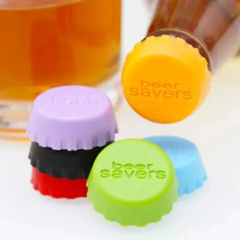6/12/18/24/36pcs Candy Colors Reusable Silicone Beer Bottle Caps 6pcs Fresh - Keeping Soda Beer Sealing Bar Utensils Oasis Select
