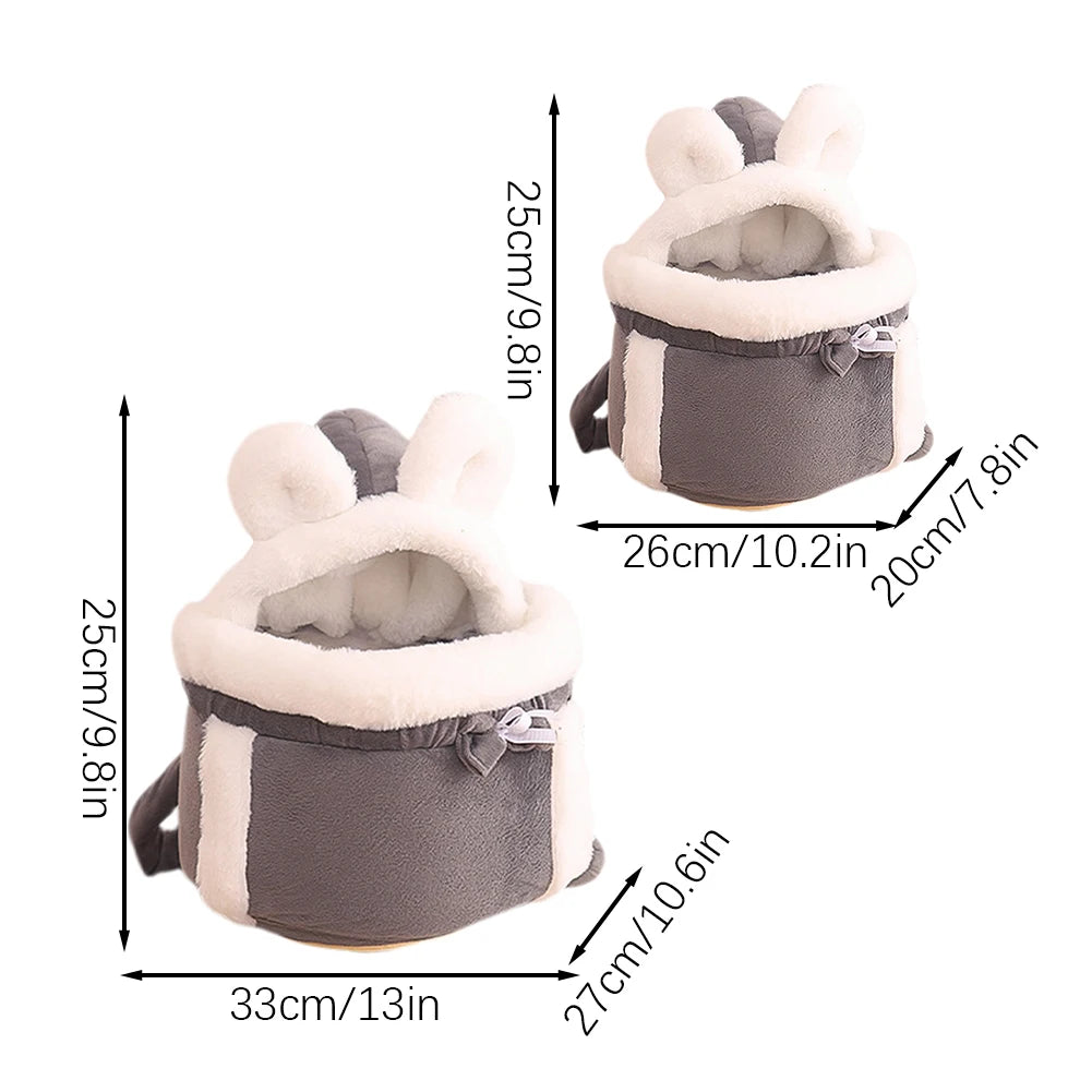 Cozy Plush Cat Carrier Backpack | Warm Travel Bag for Pets