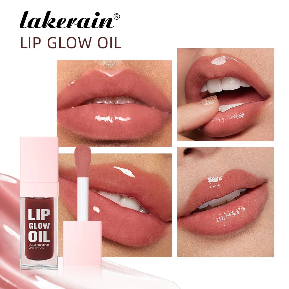 Crystal Lip Glow Oil Cherry Pink Lips Plumper Gloss Hydrating Plumping Lips Coat Tinted Lip Plumper Serum Lips Glow Oil Makeup Oasis Select