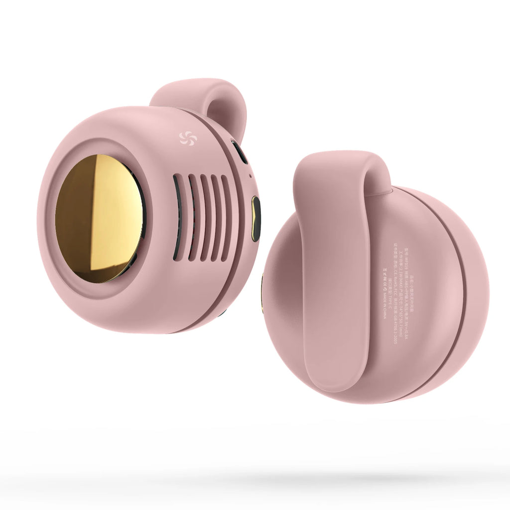 MF019 Mini Whirlwind Portable Snap On Charging Fan Waist Clip Mini Whirlwind Fan 3-Speed Handsfree Silent Strong Wind Oasis Select Pink
