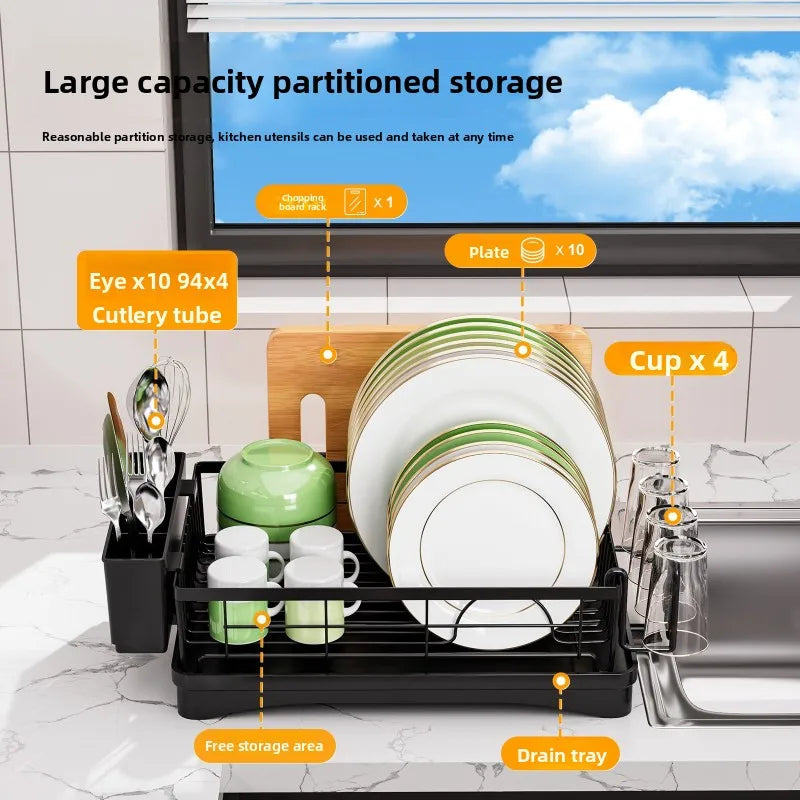 Bowl rack Single layer tableware storage rack Multifunctional sink rack Dish drain rack Oasis Select