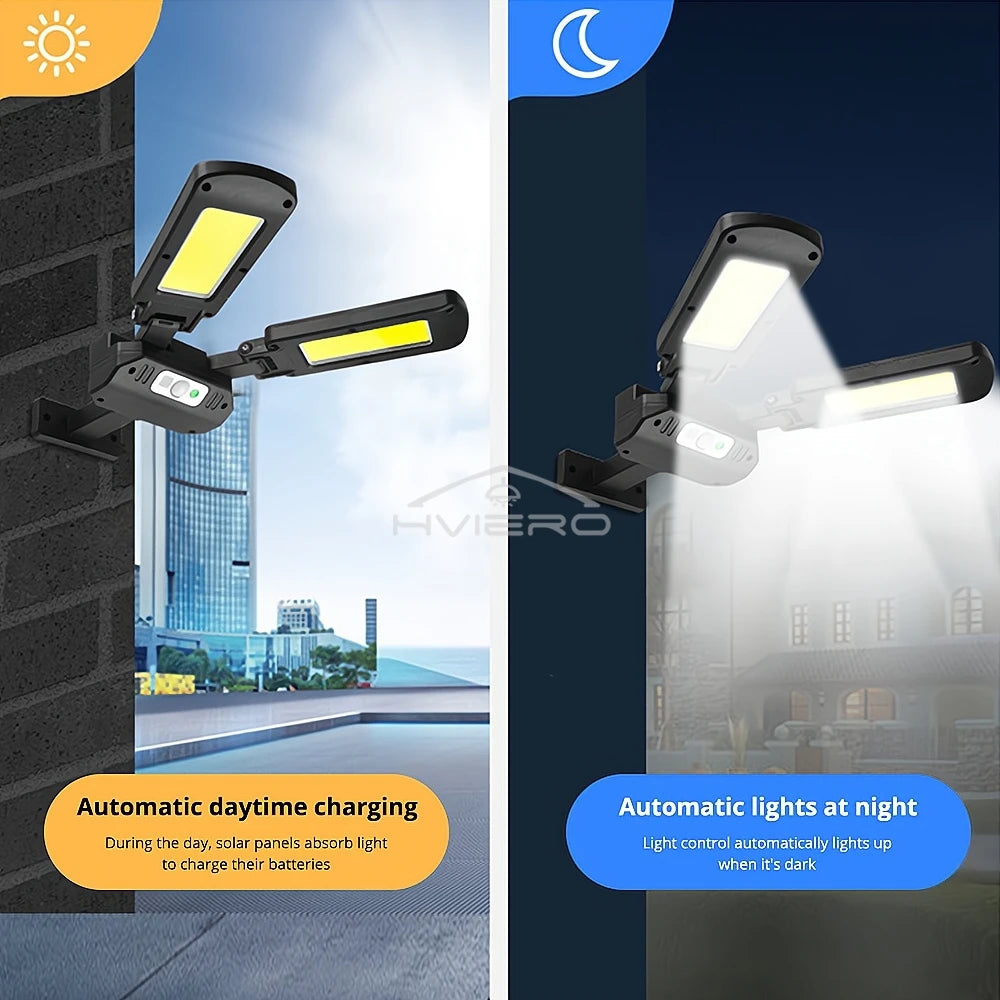 HVIERO Solar Motion Sensor Wall Light – IP65 Waterproof, 200 LED