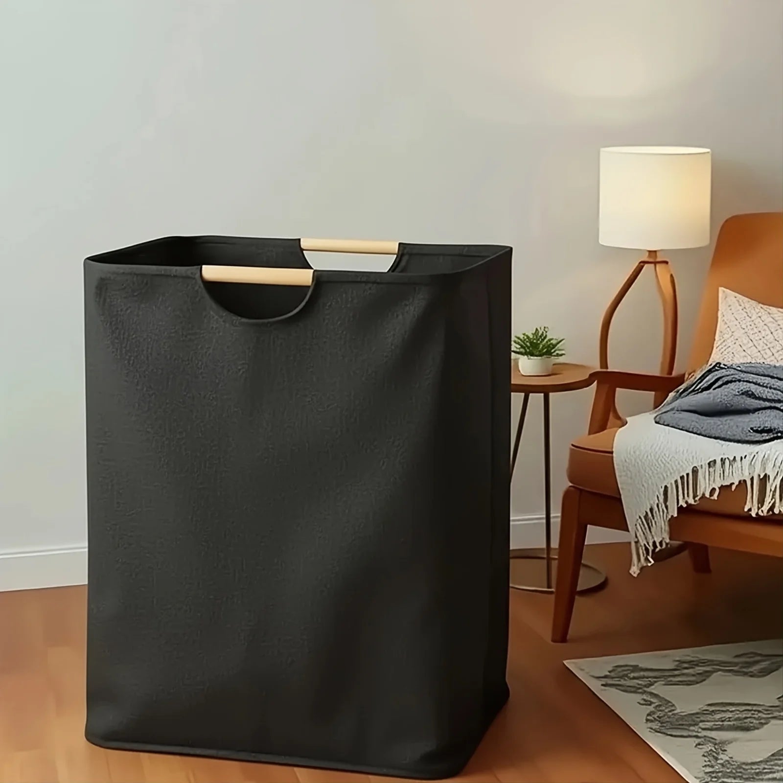 Foldable Laundry Basket,Extra Large Storage Hamper with Wooden Handles,Collapsible Organizer for Bathroom Bedroom Laundry Hamper Oasis Select