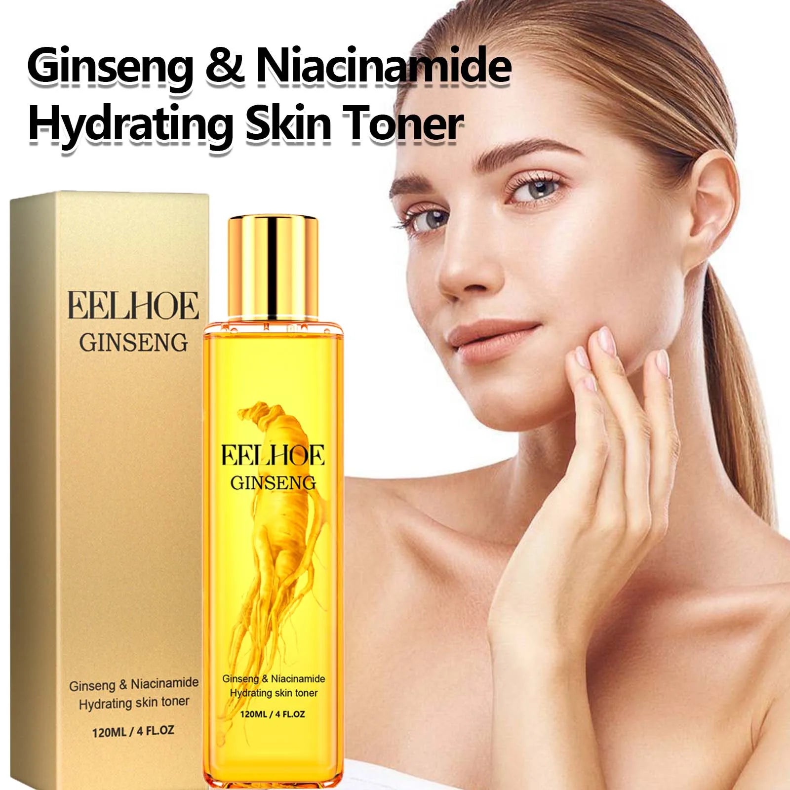 120ml Ginseng Facial Toner Shrink Pore Moisturizing Oil Control Nicotinamide Smoothing Whitening Facial Skin Care Toner Water Oasis Select