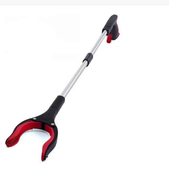 360° Rotatable Trash Picker Foldable Litter Grabber Stick Long Reach Extension Arm Portable Pick Up Tool Outdoor Garden Cleaning Oasis Select Red