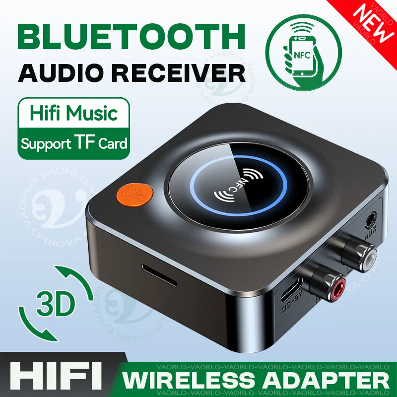 NFC Bluetooth Adapter 3D Stereo Music Wireless Bluetooth Audio Receiver 3.5mm AUX Support TF Card Play For Car Kit Speakers Oasis Select