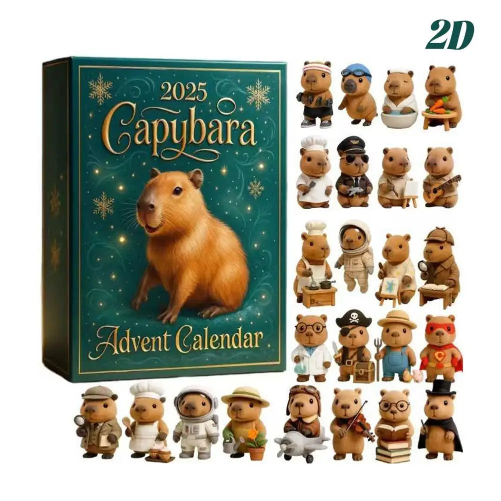 Capybara Advent Calendar Count Down to 2025 Christmas Calendar Capybara Tree Pendant 24 Days Acrylic Ornament Party Favor Oasis Select Capybara 1set