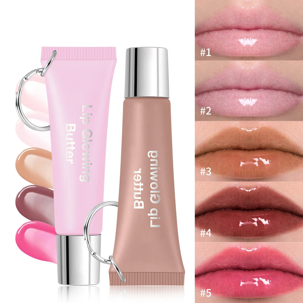 Lip Gloss Lip Oil Plumper Long Lasting Keychain Glowing Butter Moisturizing Pink Nourishing Makeup Care Hydrating Lipstick Oasis Select