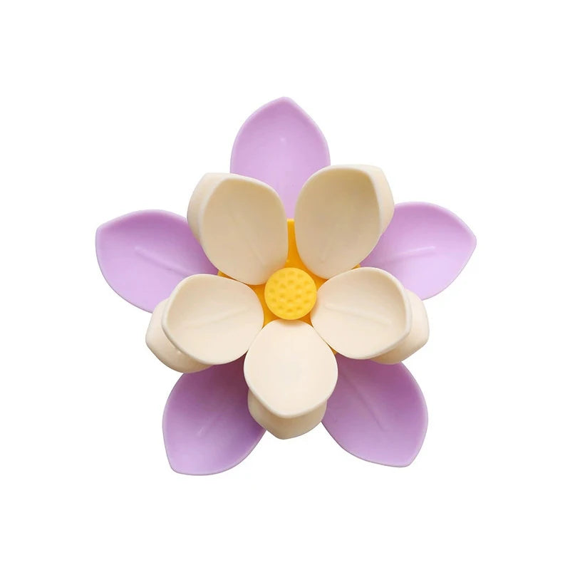 3D Lotus Shape Magnetic Snack Bag Sealer Clip Food Sealing Clip Fridge Magnet Kitchen Decorative Accessory Oasis Select Purple