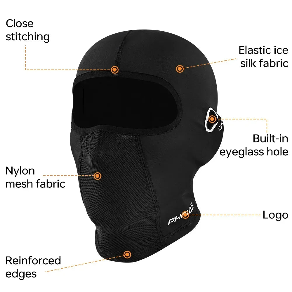 PHMAX Motorcycle Riding Mask UV Protection Breathable Full Face Mask MTB Road Bike Sweat Dust Balaclava Mask Bicycle Headwear Oasis Select
