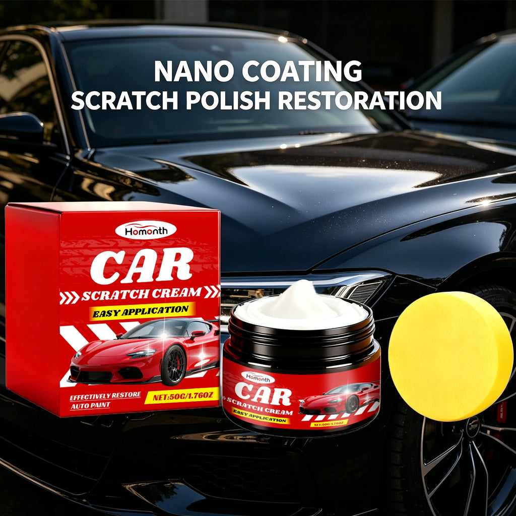 Car Scratch Remover Cream with Sponge Auto Paint Scratch Remover Polishing Paste for Car Scuffs Swirls Fine Lines Cleaning Care Oasis Select
