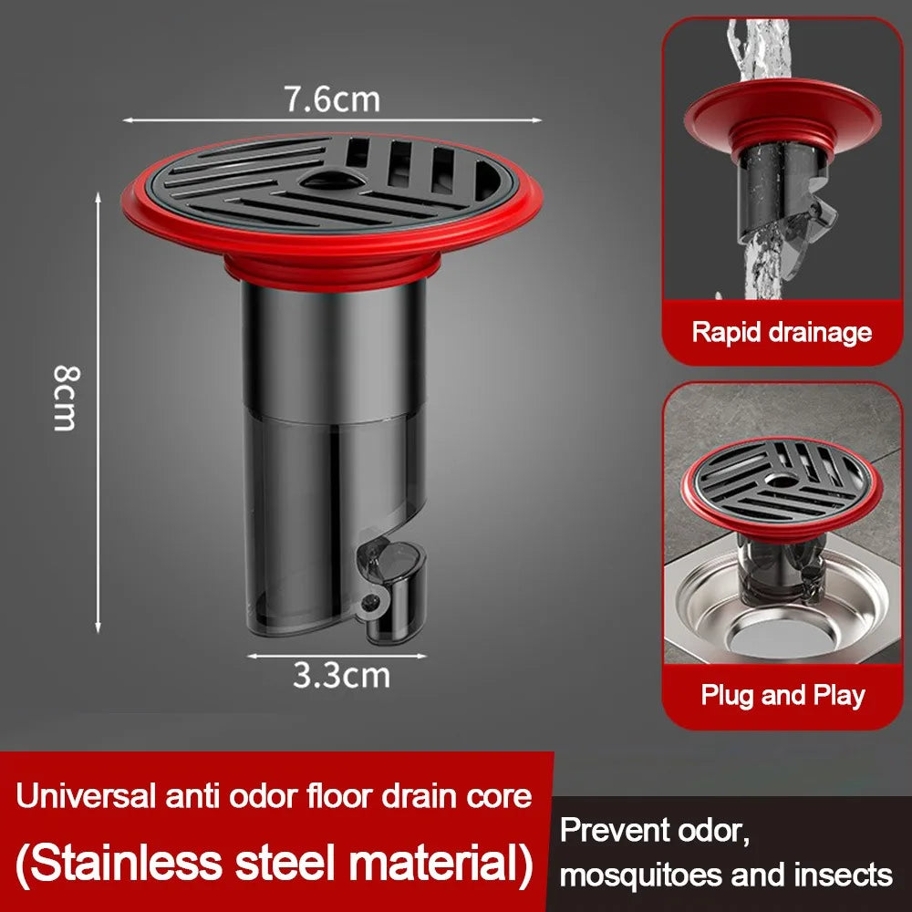 Stainless Steel Shower Floor Drain Backflow Preventer Self-Closing Sink Strainer Anti-odor Insectproof Drain Filter Plug Oasis Select 5