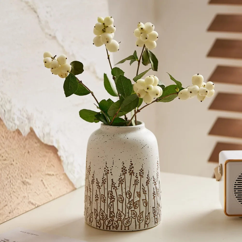 Countryside Style Ceramic Small Vase Lavender Water Nourishing Vase Living Room Table Decoration and Accessories Home Decoration Oasis Select
