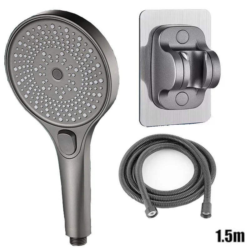 Large screen showerhead 3-speed mode portable shower shower accessories showers for bathroom items knobs full heads set parts Oasis Select Grey suit D