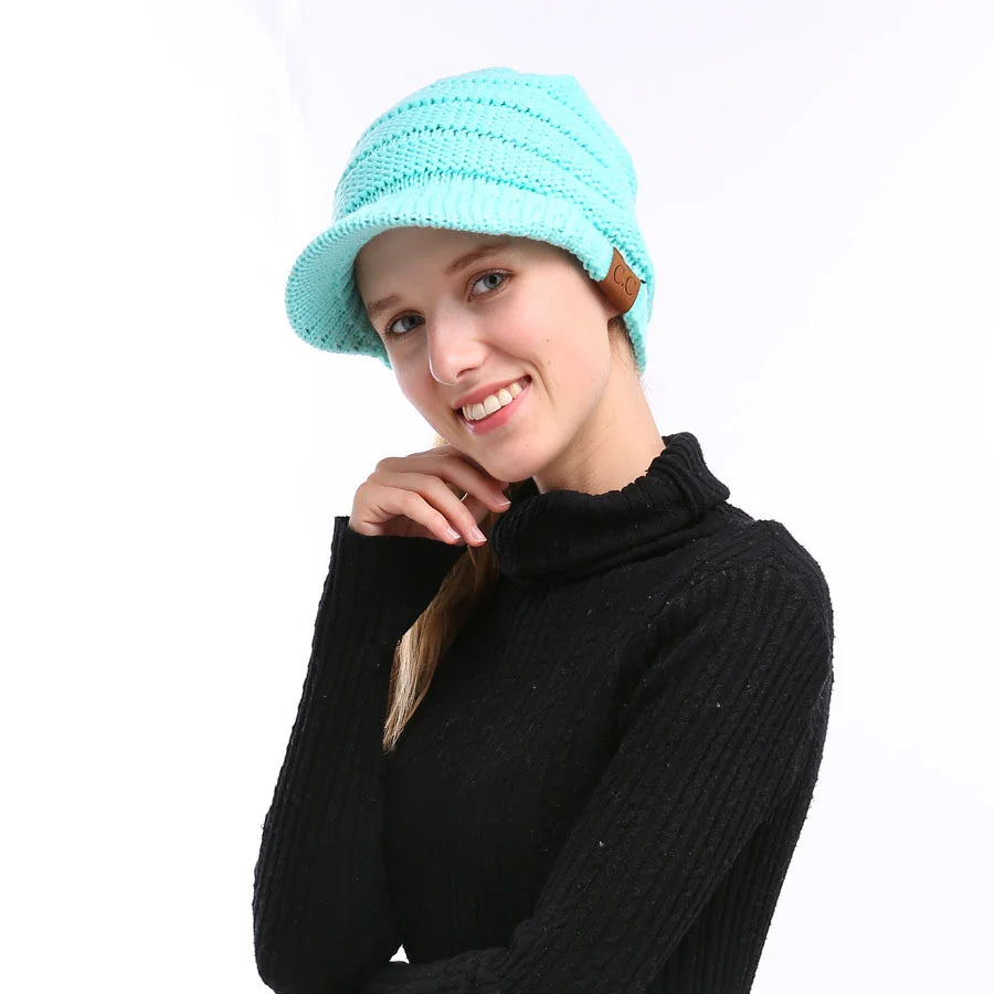 Classic European and American Knitted Hat Warm Knitted Hat Women's Empty Top Knitted Ponytail Hat Duck Tongue Winter Warmth Oasis Select 14