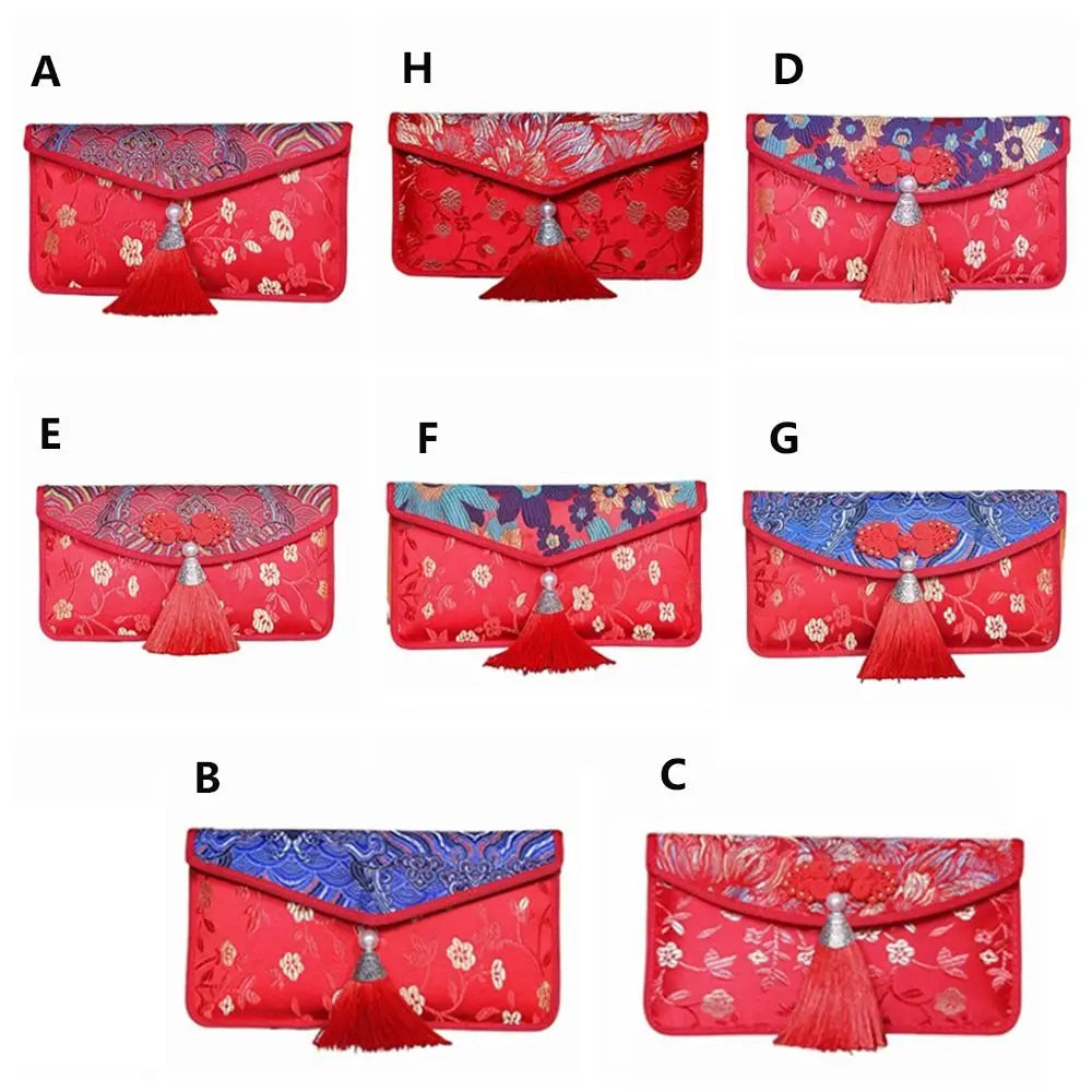 Embroidered Silk Red Envelope Gift Bag – New Year & Wedding Embroidered Gift Bag Oasis Select