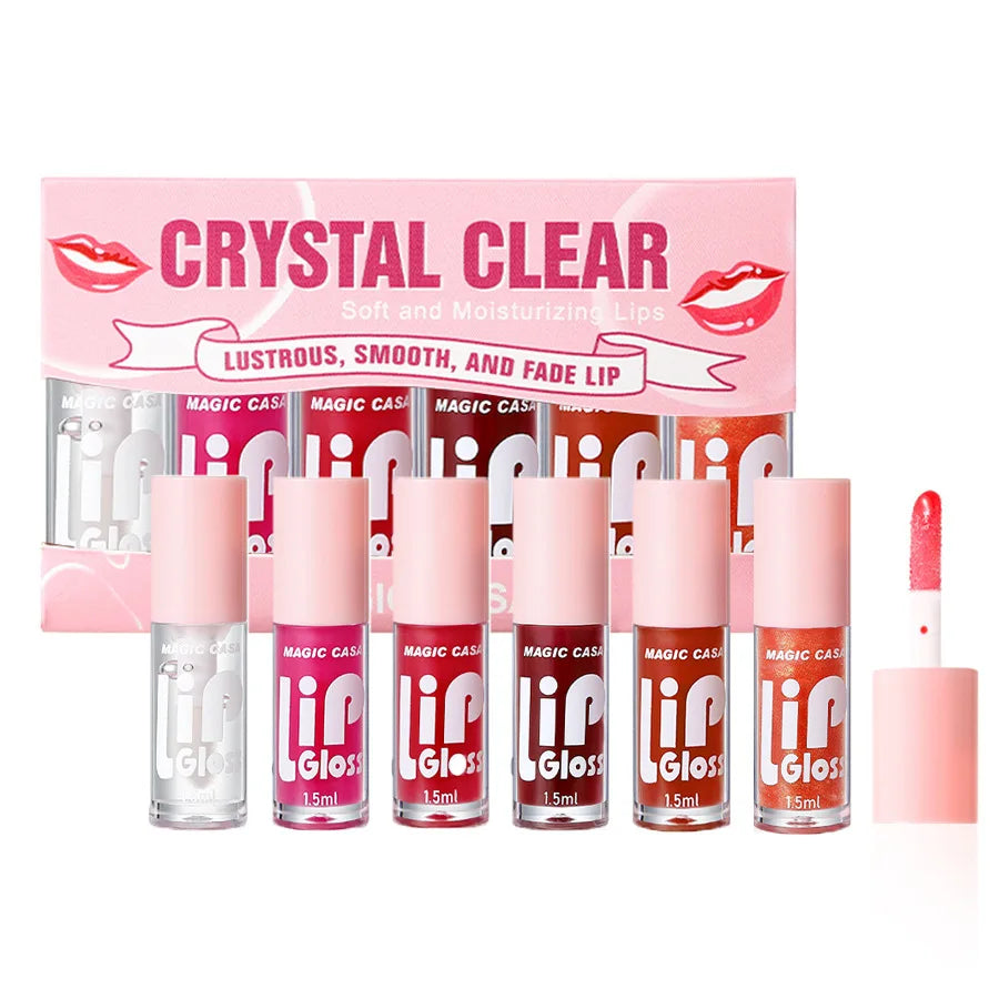 MAGIC CASA 6-Pc Jelly Lip Oil Set – Shimmer Gloss & Hydrating