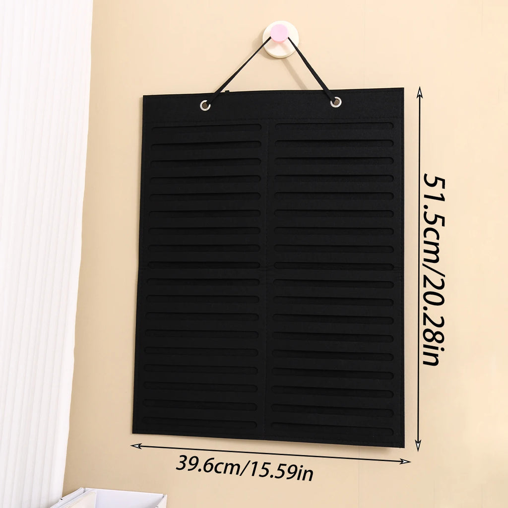 1pc Wall mounted Black/White Foldable Glasses Storage Bag Sunglasses Glasses Box Hair Accessories Storage Hanging Bag Oasis Select black