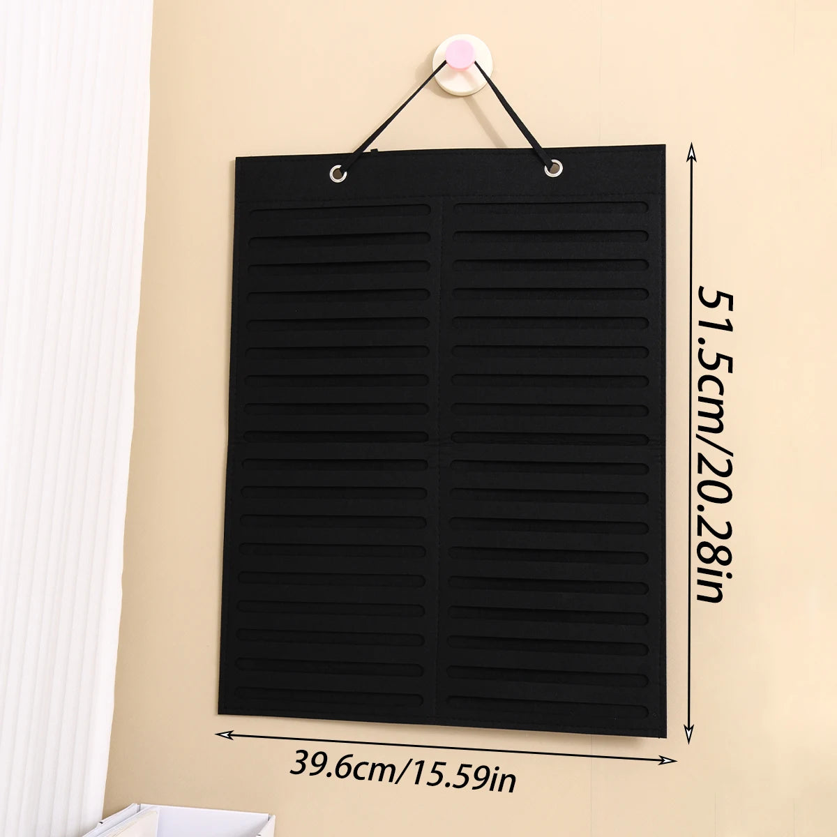 1pc Wall mounted Black/White Foldable Glasses Storage Bag Sunglasses Glasses Box Hair Accessories Storage Hanging Bag Oasis Select black