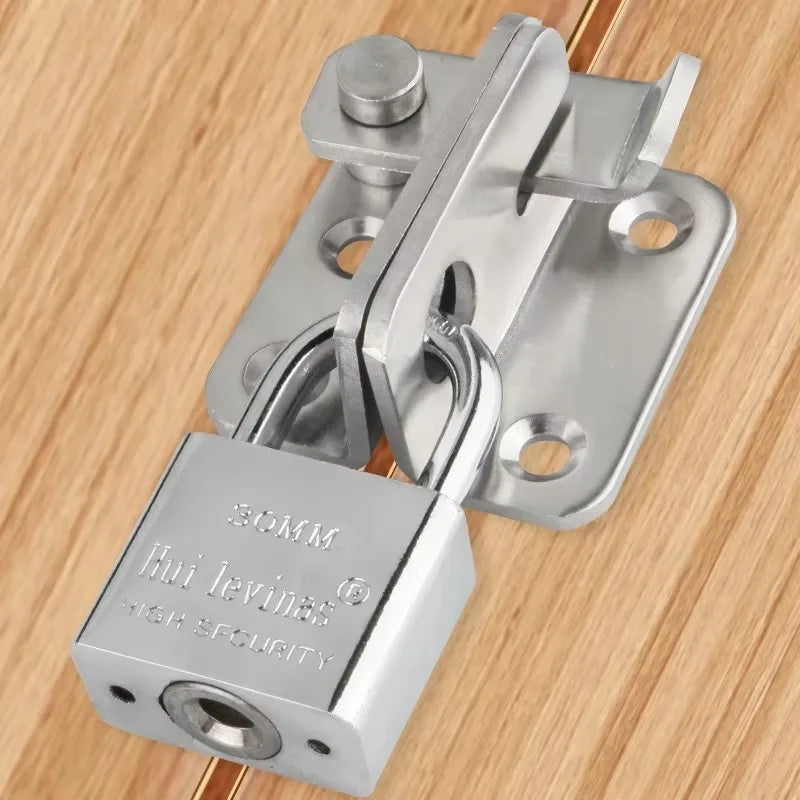 Stainless Steel Lock Latch Pet Cage Right Door Bolt Hasps Bathroom Security Anti Theft Deadbolt with Lock for Door Enhancement Oasis Select