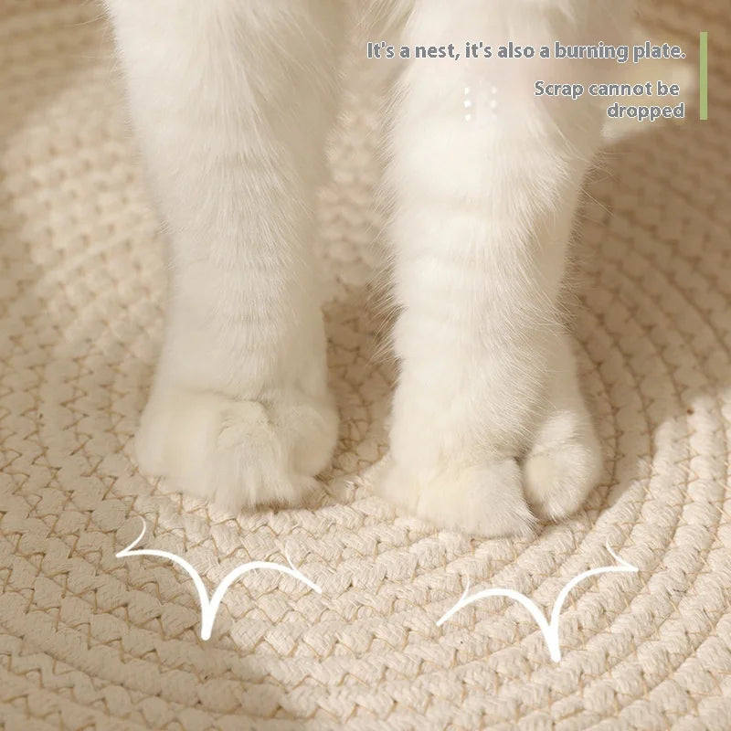 Round Rattan Hand-woven Japanese-style Rattan Nests, Papyaki, Pet Round Mat Nests, Dog Nests, Cat Nests Oasis Select