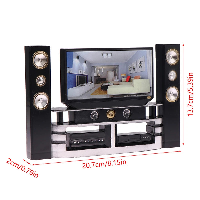 1/12 Dollhouse Mini TV Audio Ornament Dollhouse Living Room Furniture Decoration Dolls House Micro Scene Decoration Toys Oasis Select 1pcs