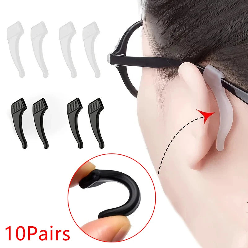 20pcs Anti-slip Silicone Ear Grip Glasses Eyeglasses Leg Ear Hook Stopper Bracket Fastener Accessories Temple Tip Eyewear Holder Oasis Select