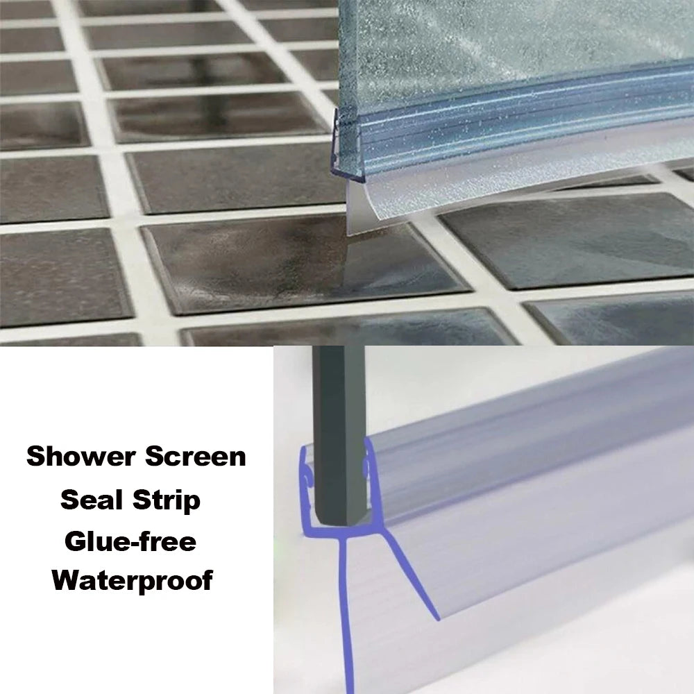 20mm Shower Screen Seal Strip PVC Frameless Glass Door Bottom Weather Stripping Seal Sweep Glue-free Bathroom Hardware For 4-6mm Oasis Select