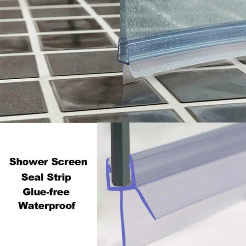 20mm Shower Screen Seal Strip PVC Frameless Glass Door Bottom Weather Stripping Seal Sweep Glue-free Bathroom Hardware For 4-6mm Oasis Select