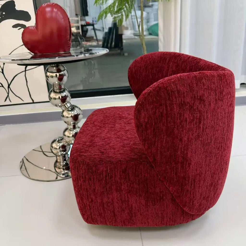 Single casual soft wrapping feeling movable lighting space light luxury yo stool pulley stool shoe changing stool Oasis Select Angora Red GD