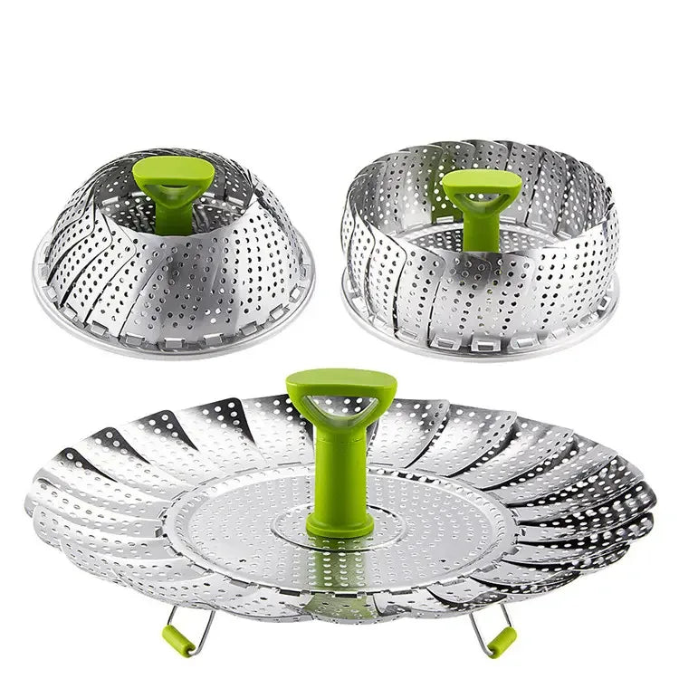 Stainless Steel Folding Steamer Basket Set – 9 & 11 Inch Steamer Basket Set Oasis Select