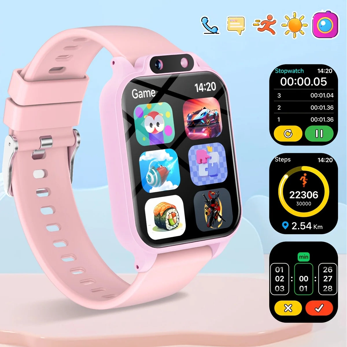 Kids' Smart Watch – 18 Educational Games, Camera & Pedometer