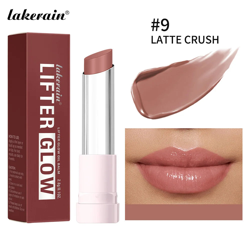 Lakerain Glow Lip Oil Balm Long Lasting Moisturizing Nourishing Daily Care Lip Balm Smooth-melt Softness Texture Natural Makeup Oasis Select LATTE CRUSH