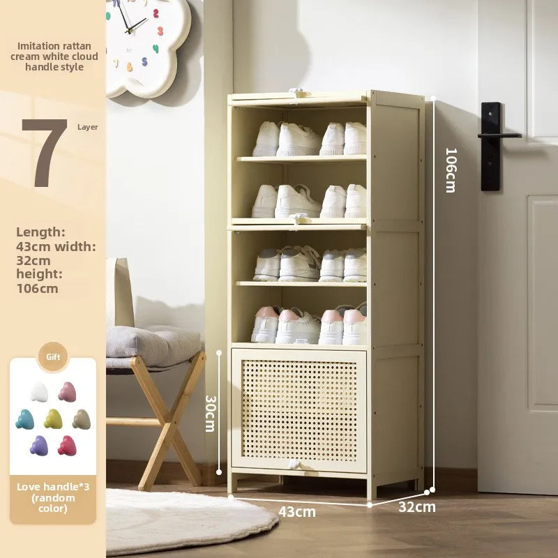 Cabinet household door against the wall large capacity entrance entrance entrance integrated solid wood storage shoe rack Oasis Select Seven floors 43