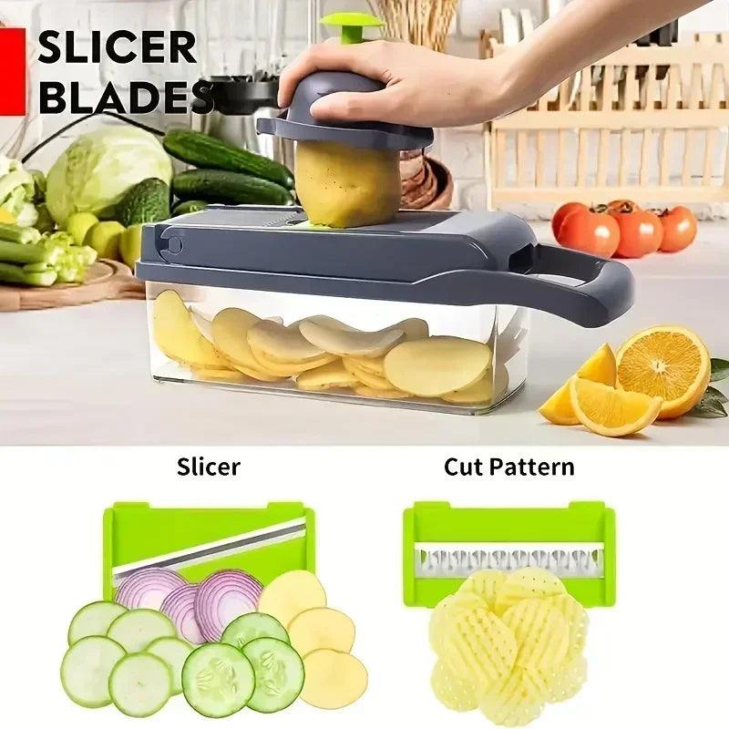 16-in-1 Vegetable Chopper Slicer & Dicer with Container